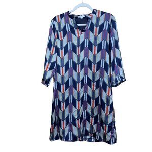 Tulle Anthropologie Size Medium Multicolor Chevron Arrow Boho Print Sheath Dress
